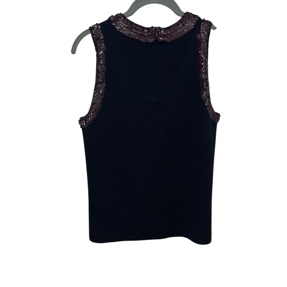 J. Crew black merino wool beaded sweater tank top XS like new - Picture 3 of 4